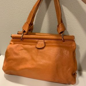 Tre Vero orange distressed leather purse